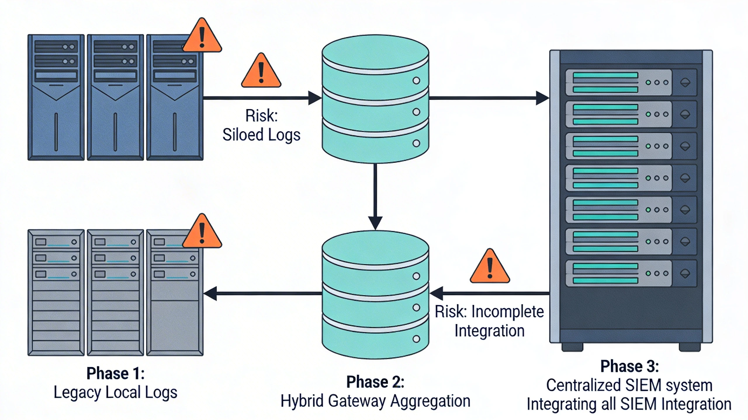 Migration diagram for implementing audit trails