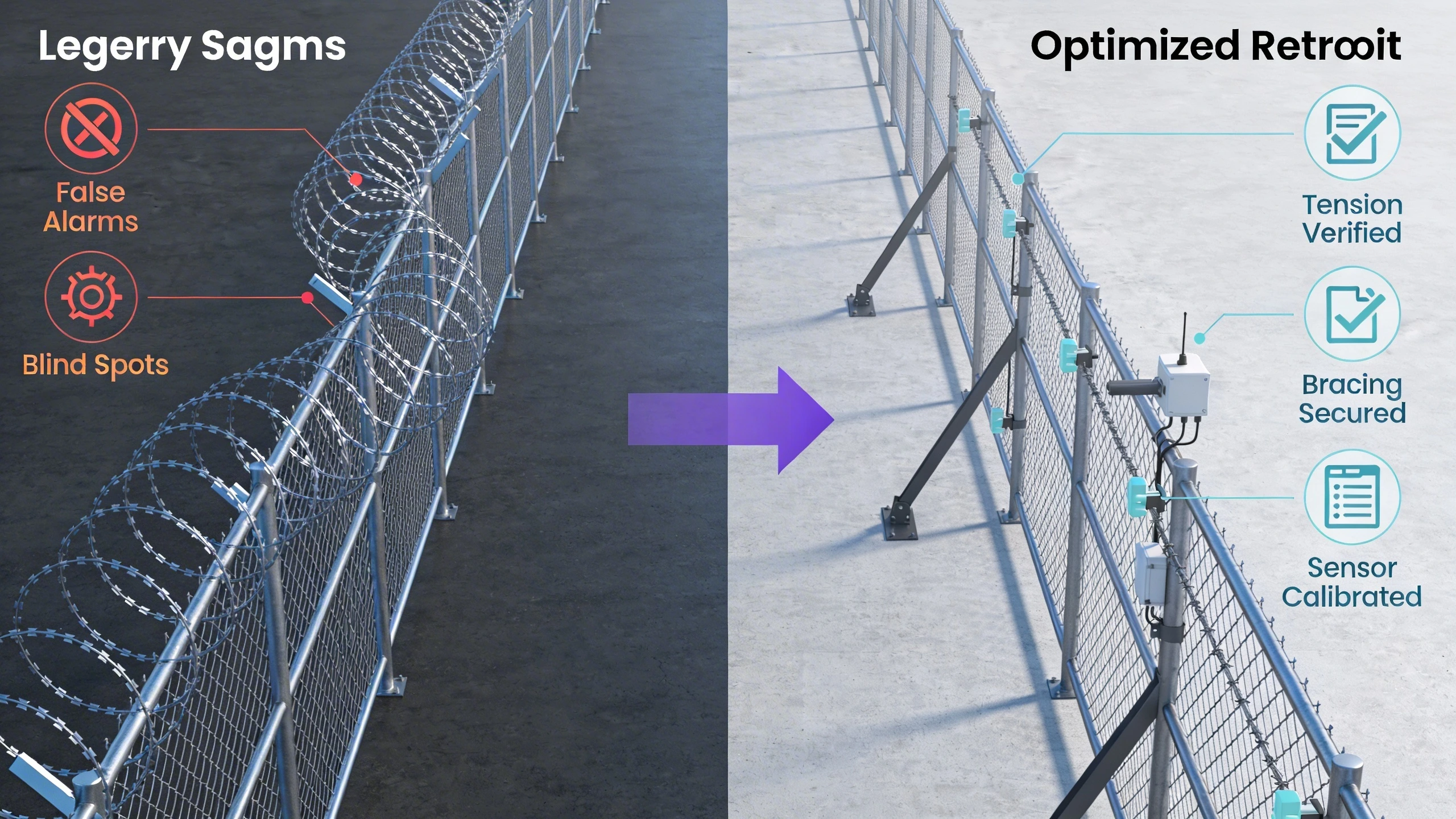 Fence condition migration diagram from degraded to optimized state