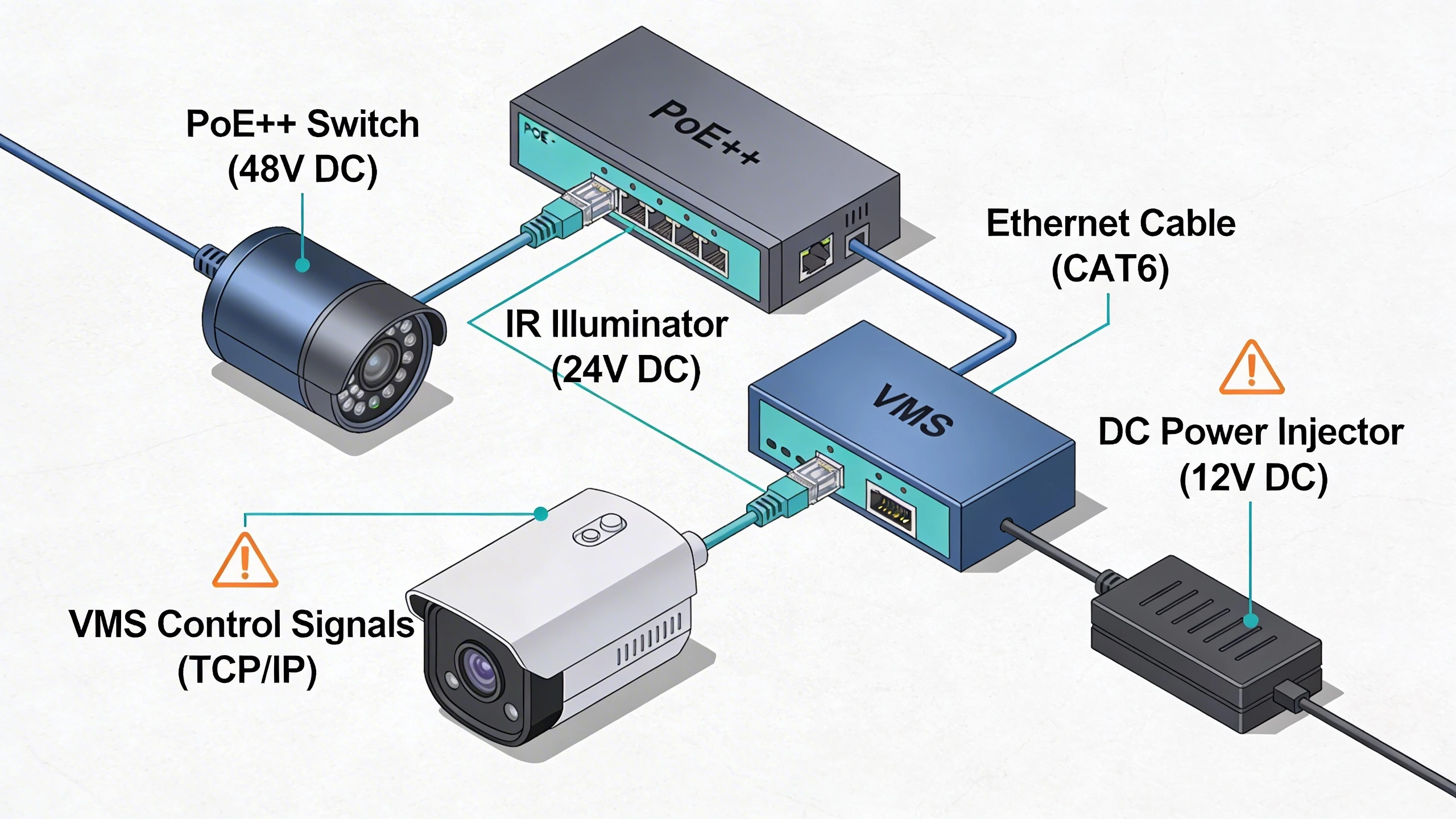IR illuminator system wiring diagram