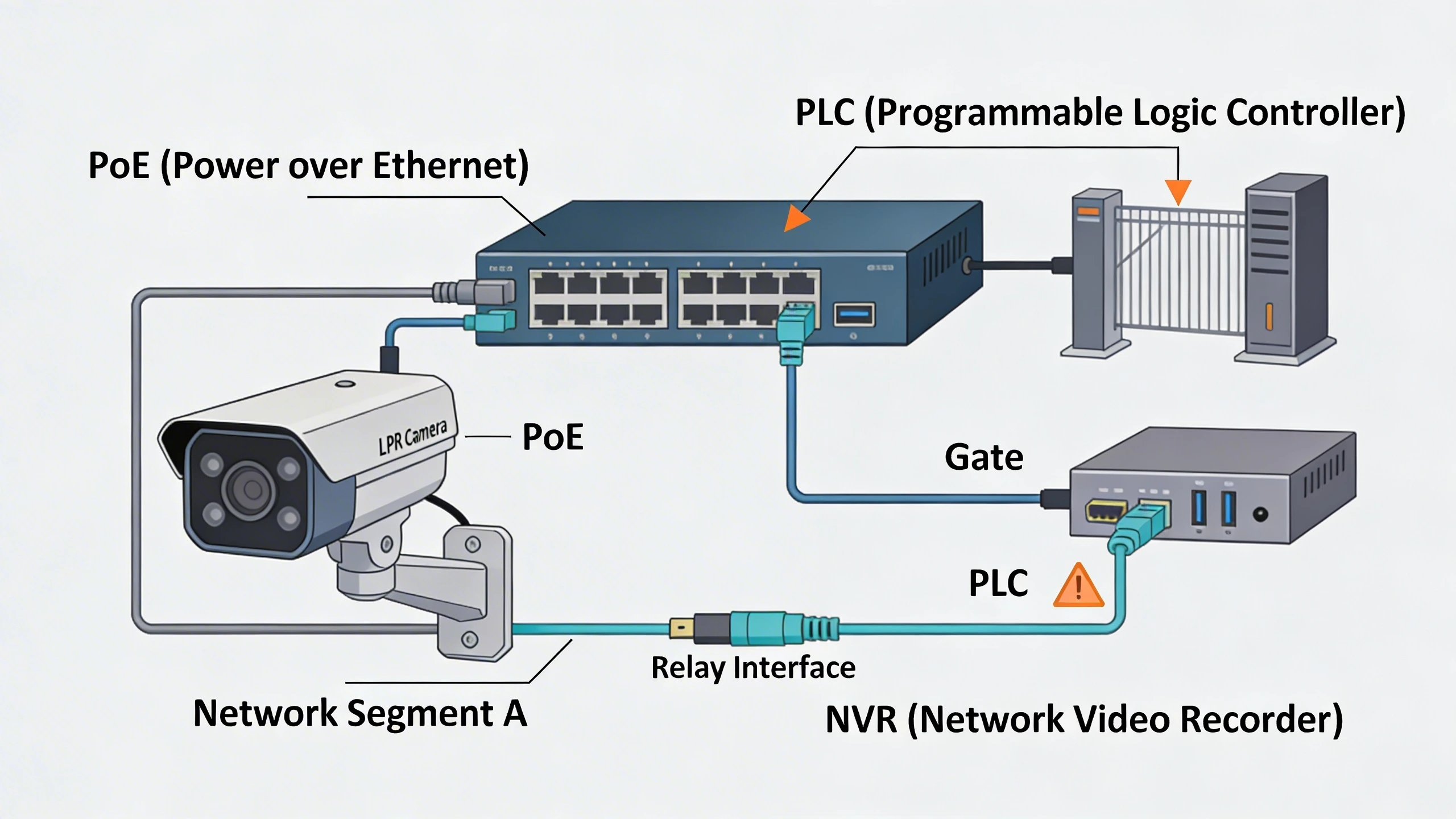 LPR system wiring diagram for gate integration