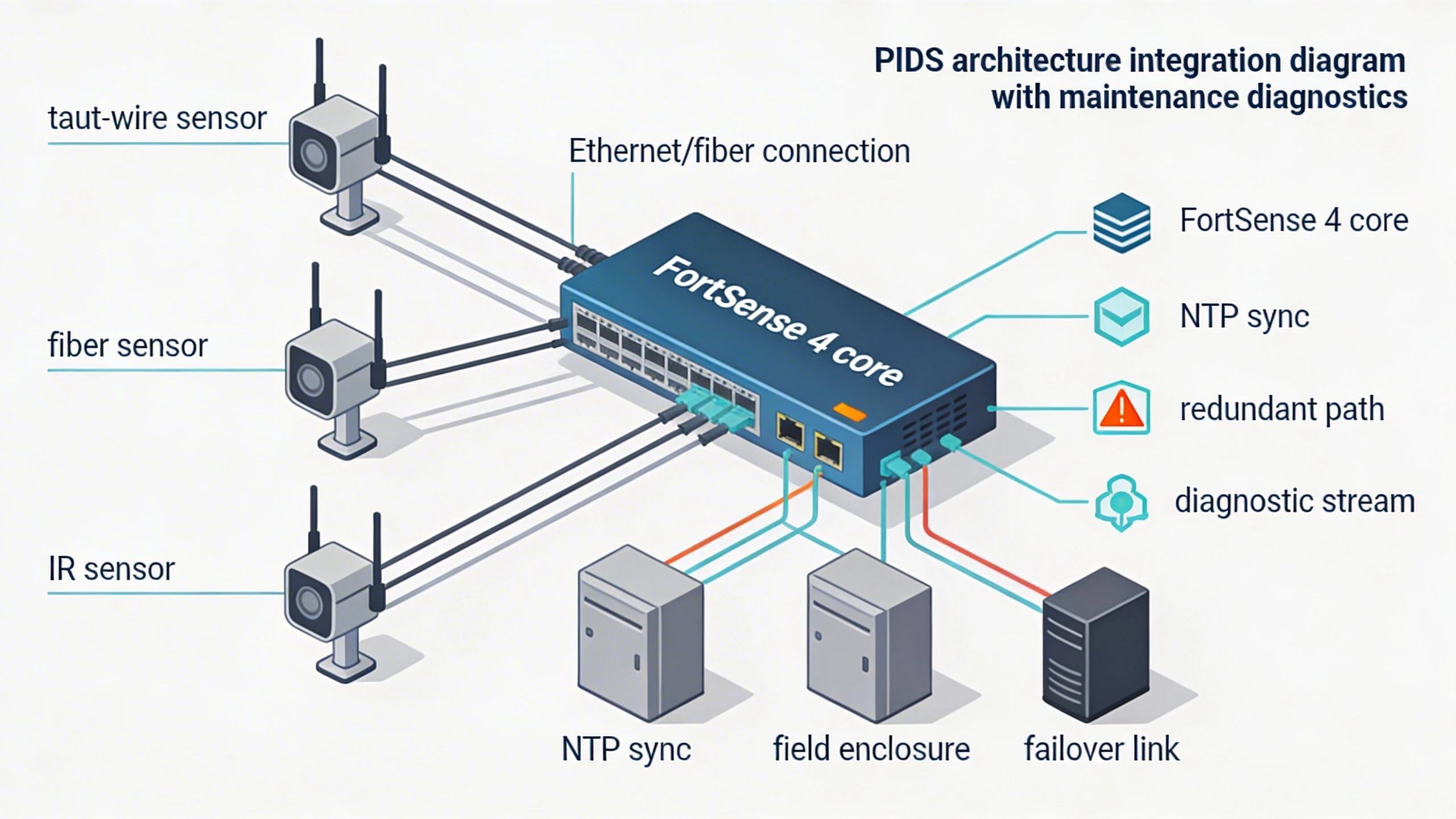 PIDS architecture integration diagram with maintenance diagnostics