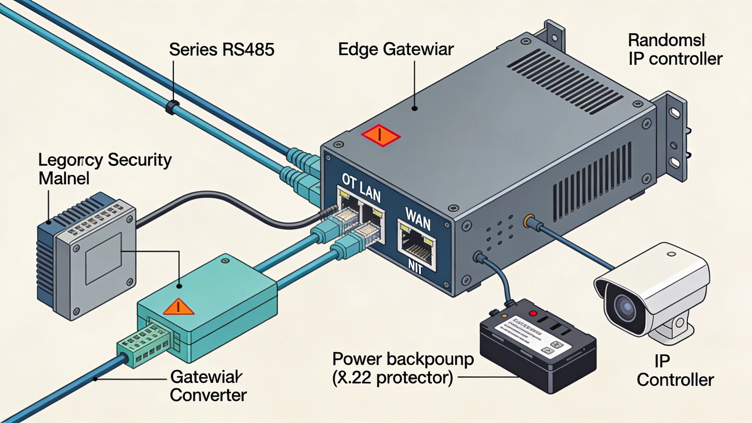 Wiring diagram for gateway integration in security systems