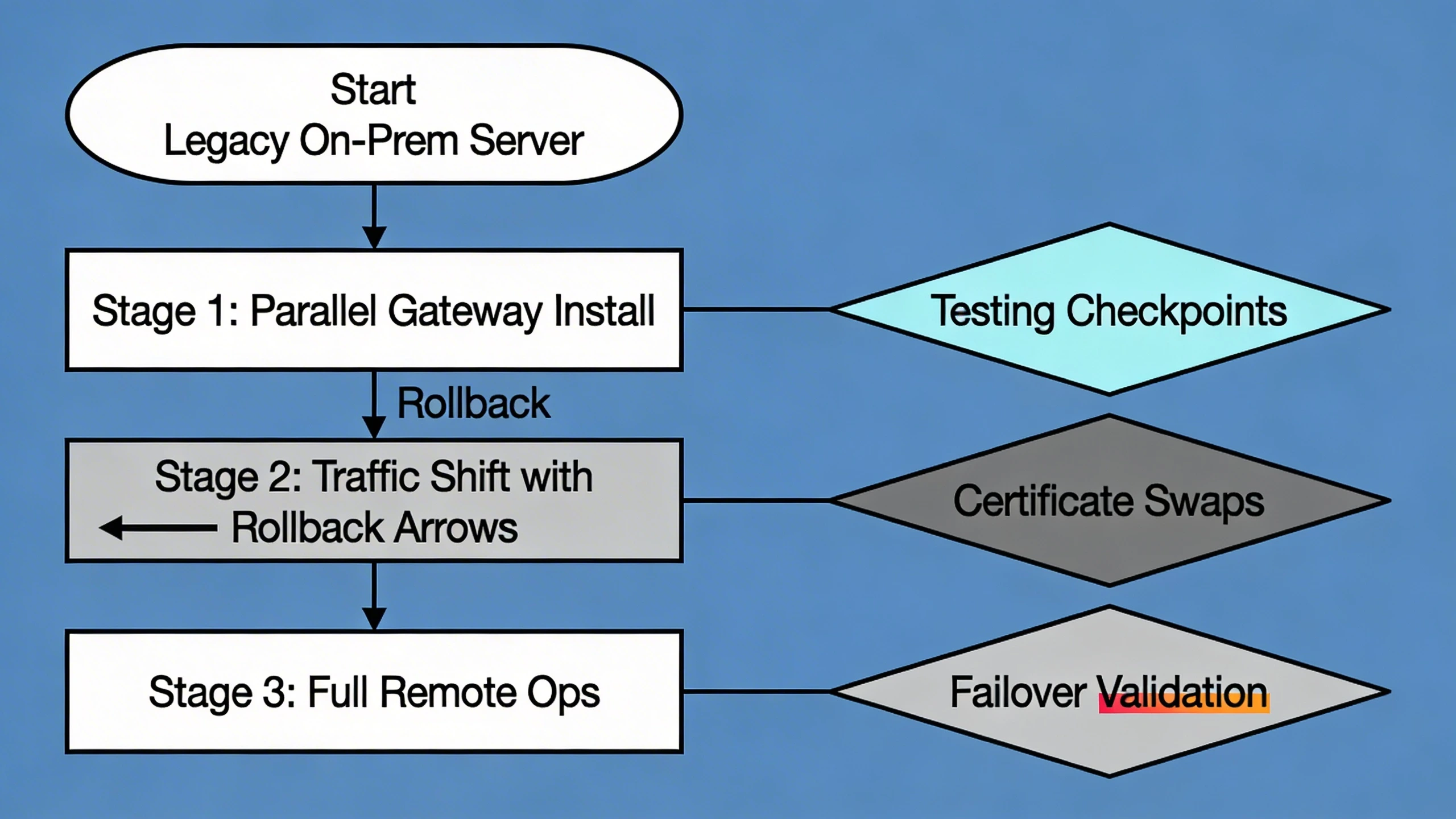 Migration diagram for implementing remote access