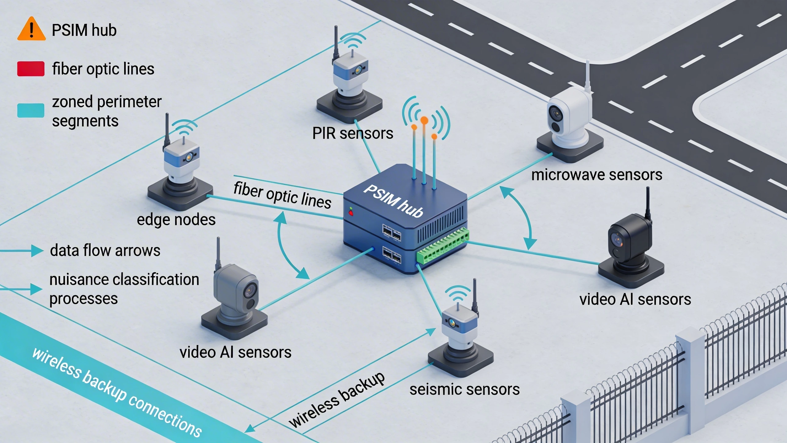 Sensor fusion architecture diagram for nuisance alarm mitigation