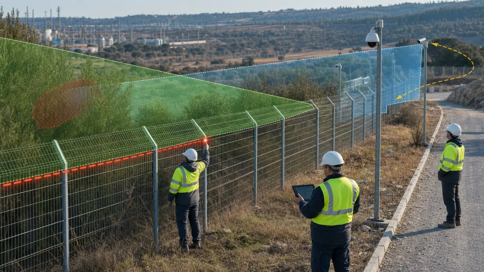 Field acceptance test for perimeter alarm-to-camera mapping