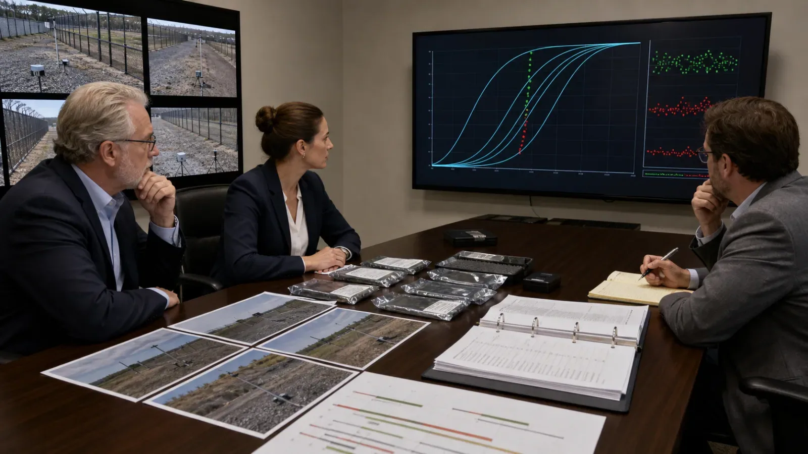 Review team evaluating PIDS detection trial evidence and confidence